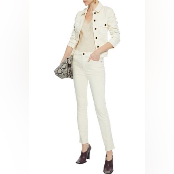 Khaite Kassandra Mid-rise Skinny Jeans In Washed Ivory - Size 26 - Picture 1 of 11